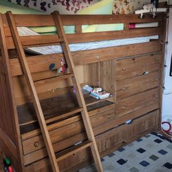Twin Loft Bed with Dresser/Desk/Trundle