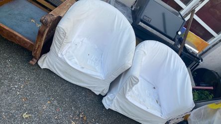 White Upholstered Accent Chairs Set of 2