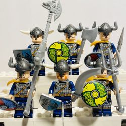 Viking Warriors Minifigures Set | New Custom LEGO Compatible Toy