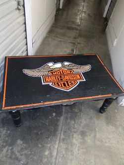 hand painted Harley coffee table