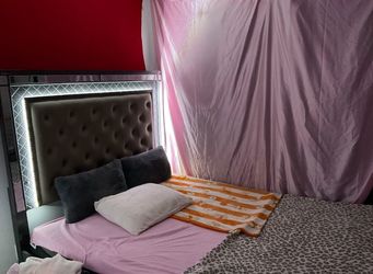 full bed frame with LED lights