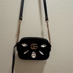 Black Velvet GG Marmont Mini