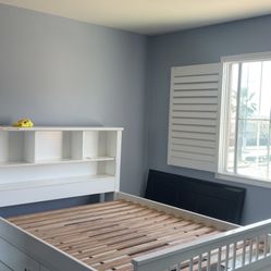 Full Size Xl Bed frame With Shelf’s, 8 Drawers And Support