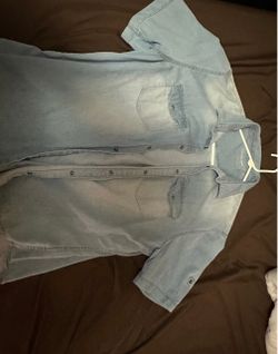 calvin klein denim button up men’s size large