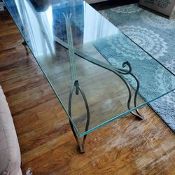 Thick Glass Coffee Table And End Table 