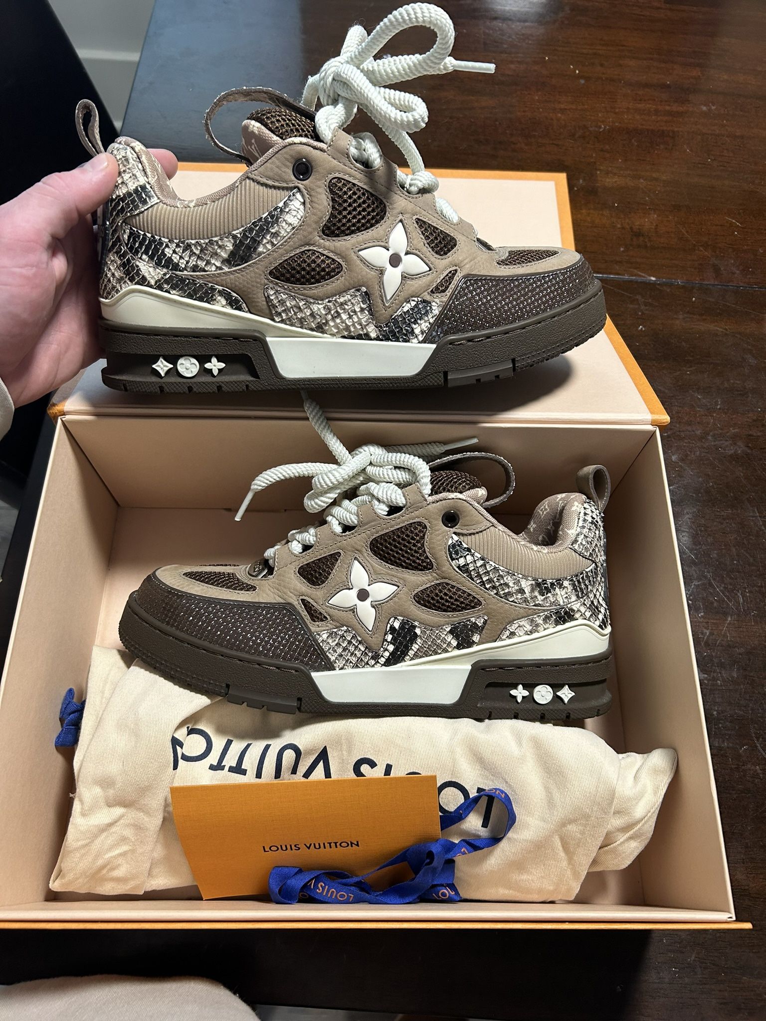 Louis Vuitton Snakeskin & Leather Skate Sneaker