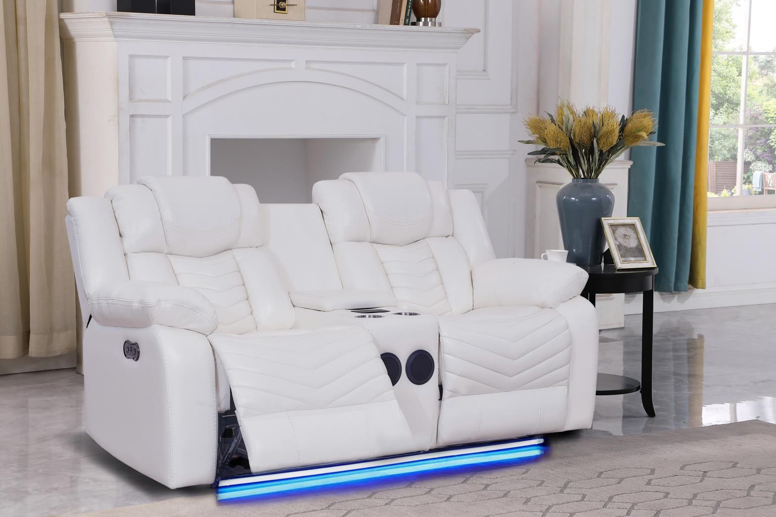  Cassio Power Reclining Set– White