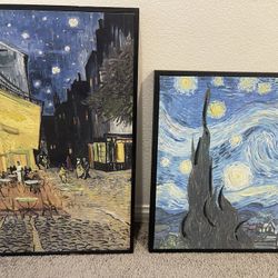 Van Gogh Canvas Art - Black Frame