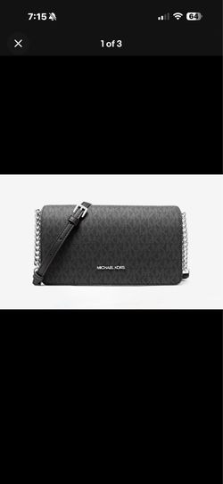 Michael Kors Women's Jet Set Medium Signature Logo Crossbody Bag Black