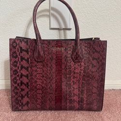 New Michael Kors Large Convention Tote Mulberry Snake purse bag studio
