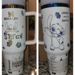 Stanley Disney Stitch White 40oz Cup Brand New 