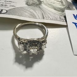 14K Solid White Gold Wedding Ring OVER 2 Ct IN NATIONAL DIAMONDS 💎 Size 7