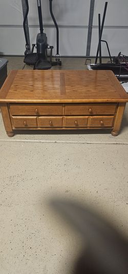 Beautiful Oak Colored TV Stand With Drawers