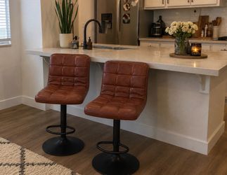 Brown Leather Bar Stools