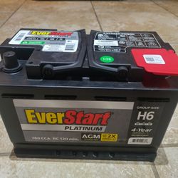 New 2026 Everstart Platinum AGM group H6-48, 760 Ampers.  $150 Cash.