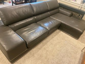 Modern Genuine Leather Sectional with Chaise – $575 OBO
