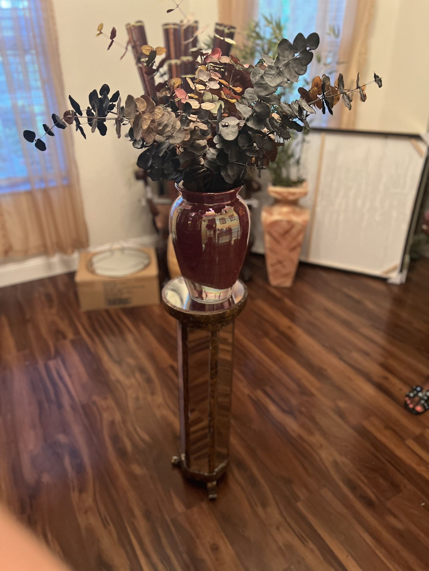 Fake Plant Decoration And Mirror Piece