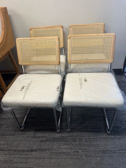 Brand New Set of 4 Dining Chairs, Modern Rattan Kitchen Chairs