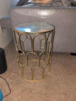 Mirror and Gold Side Table