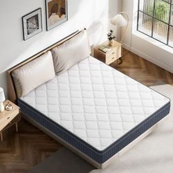 Hybrid Mattress Twin Size Cooling Memory Foam 8 in. Bed-in-a-Box White