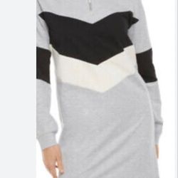 Juicy by juicy couture gray colorblock half-zip sweatshirt dress