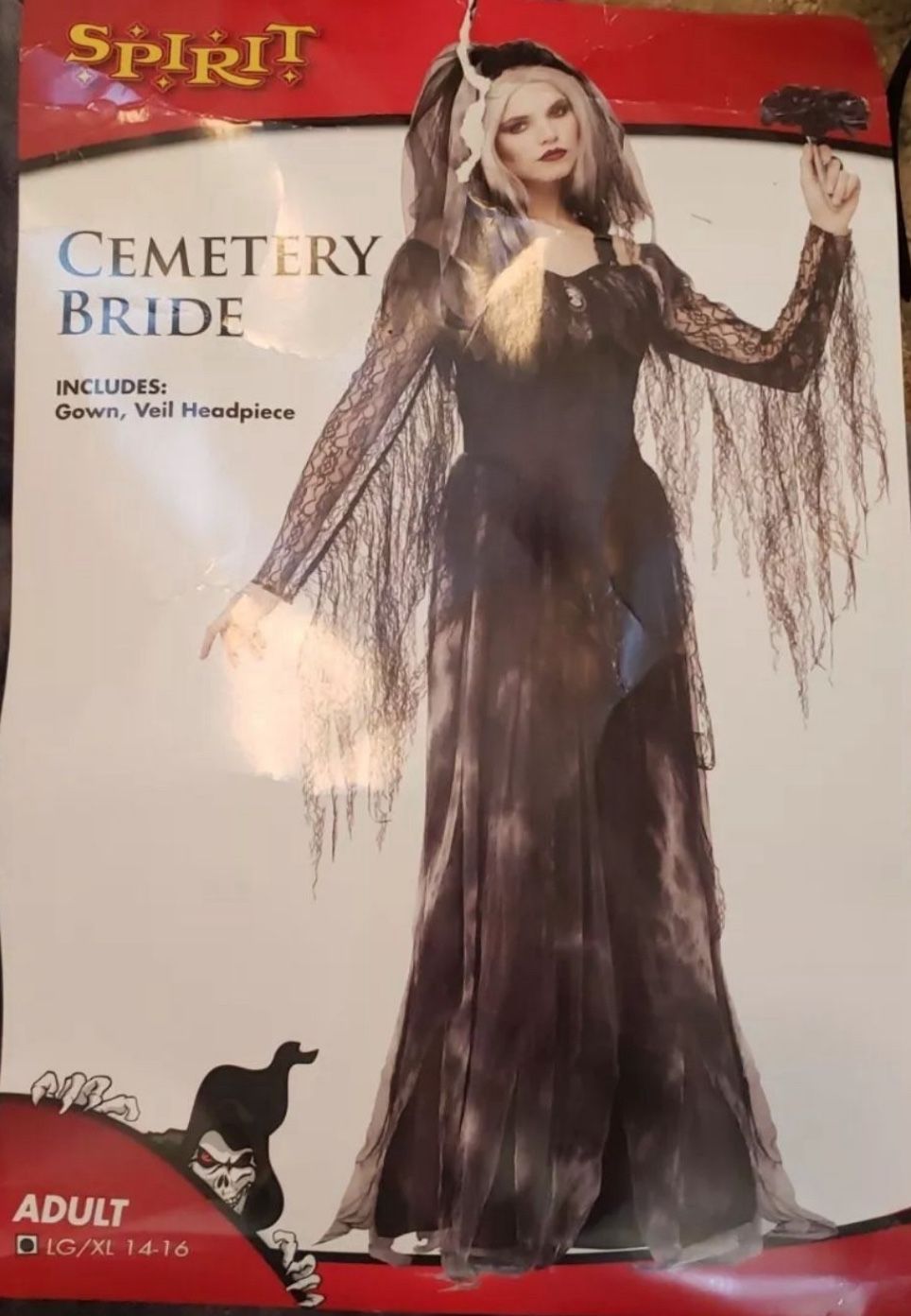 Spirit Halloween Cemetery Bride Womans Sz S to M Gothic Gown 