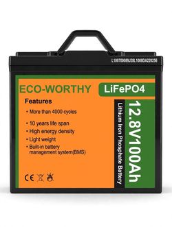 ECO-WORTHY 12.8V 100Ah LiFePO4 Battery