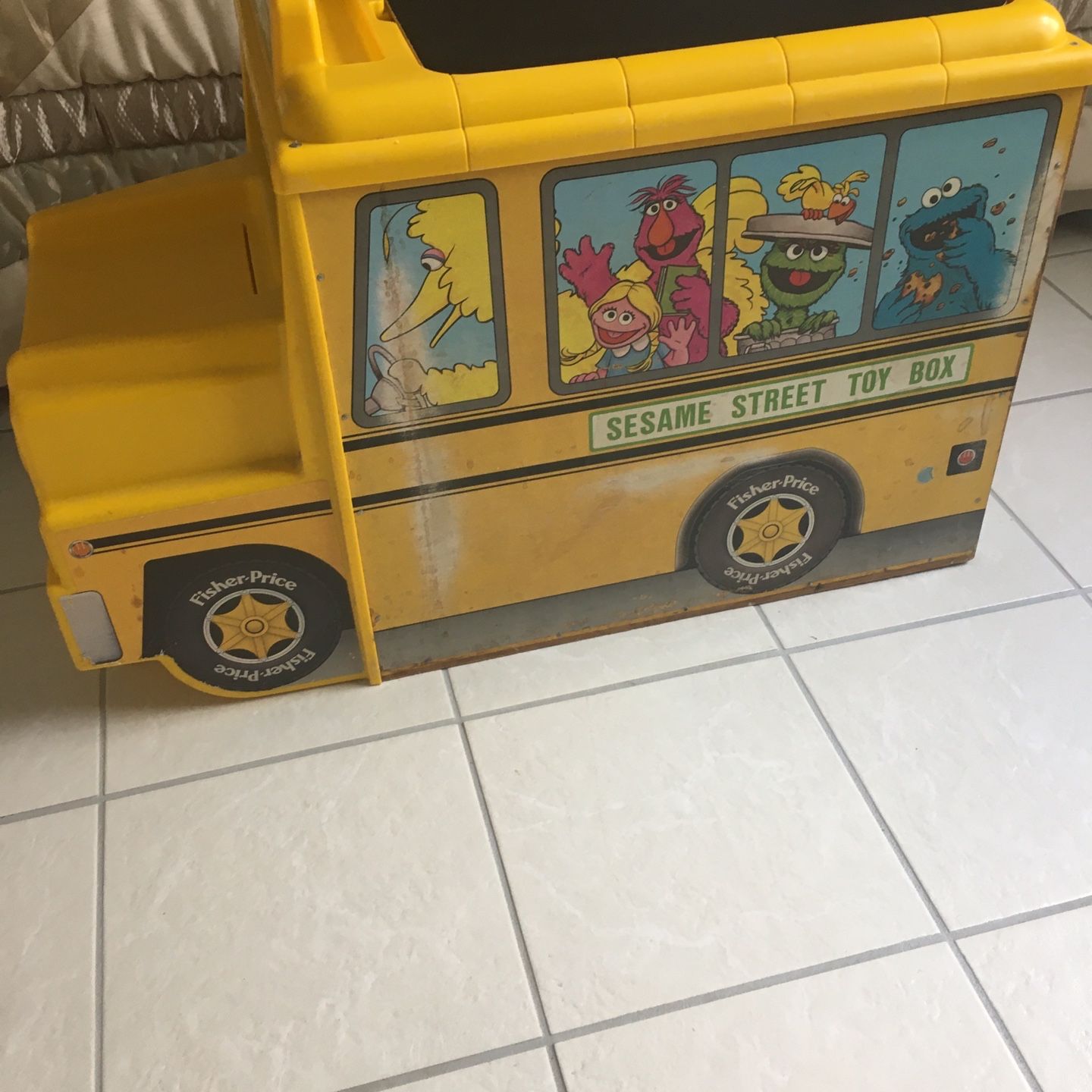 1984 Vintage Large Sesame Street School Bus Toy Box for Sale in