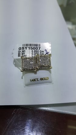 14k gold diamond earrings 1.06 ct diamonds