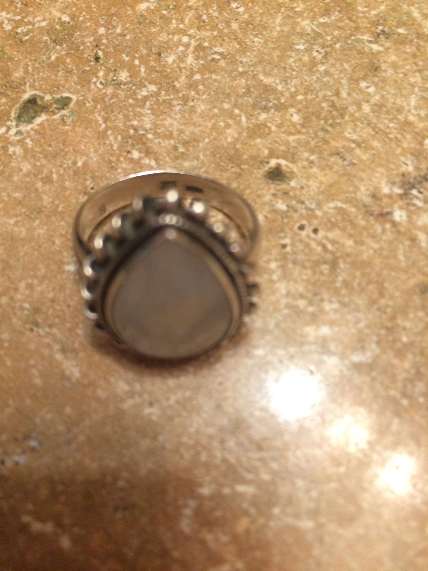 925 silver ring with moonstone. size 6 .Anillo plata con piedra de la luna. Size 6