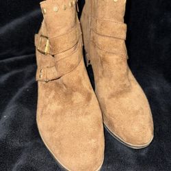 Camel Suede Ankle Boots Size 9.5M 