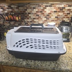 Small White Animal Carrier With 2 Doors