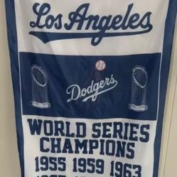 Los Angeles Dodgers 8x world Series champion vertical 3 x 5’ flag