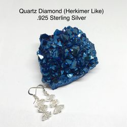 Diamond Quartz (Herkimer Like) .925 Sterling Silver Earrings