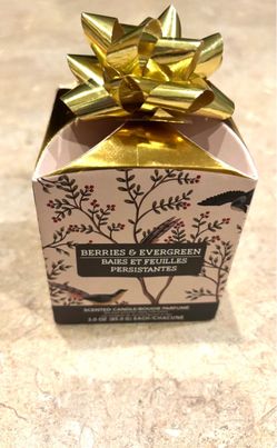 Candle Berry And Evergreen-Gift Box-NEW-3 ounce oz, jar candle, gift