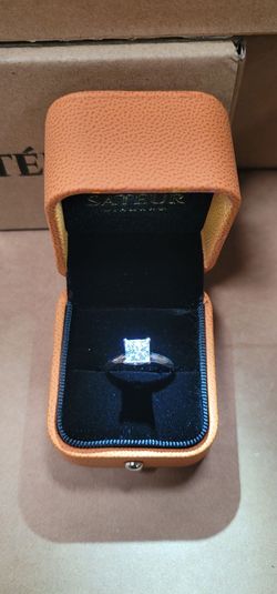 Princess Cut 2 Carat Size 6 Moissanite platinum finished rings 90% off retail