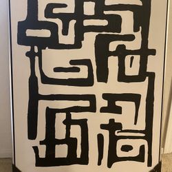 Black Geometric Design Framed Canvas Art