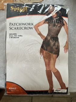 Patchwork scarecrow  Adult Small 4-6