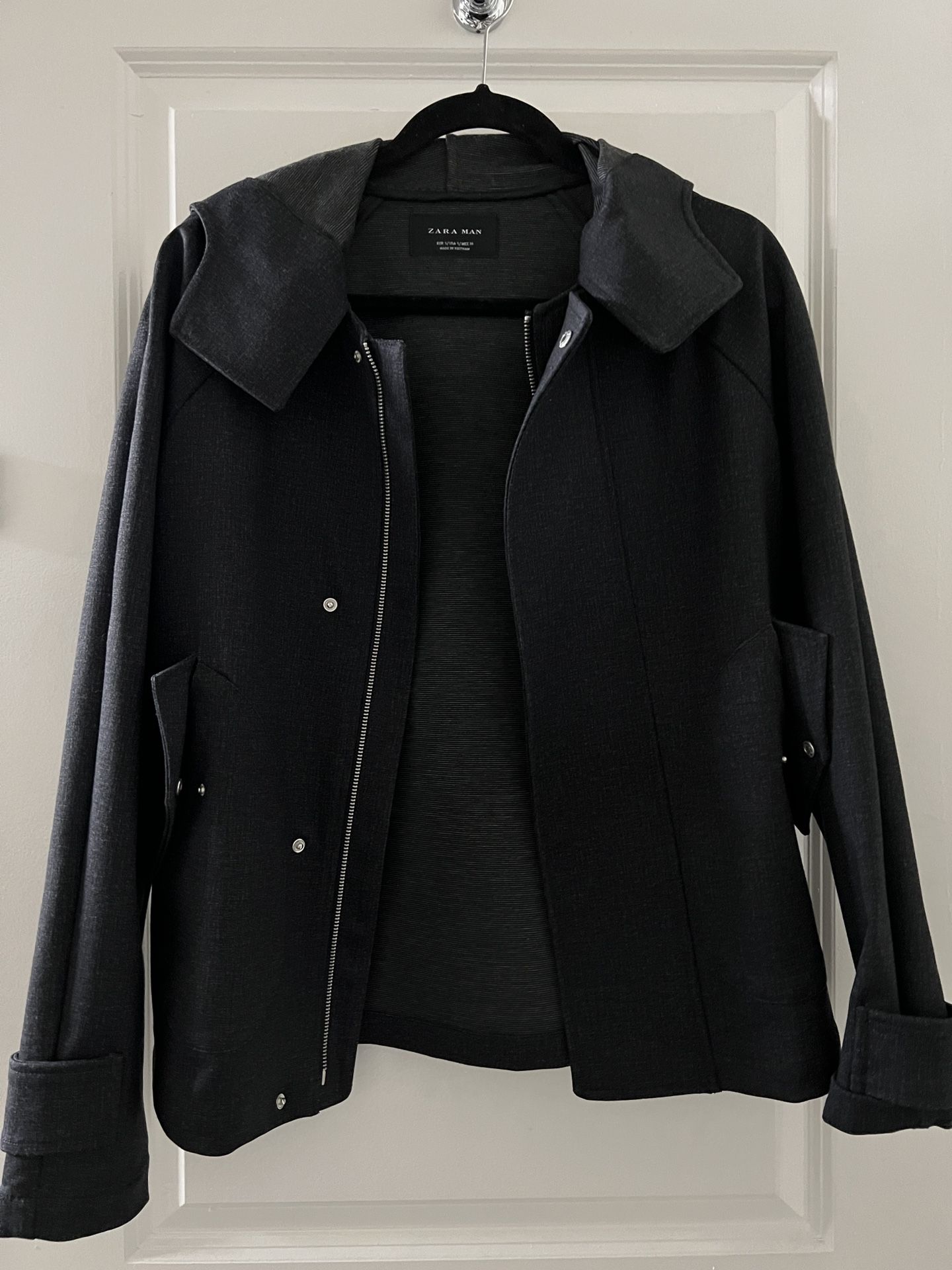 Zara Jacket With Hood Black Men Small