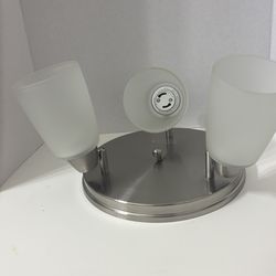 3-Light Brushed Nickel Ceiling Light Fixture with Frosted Glass Shades