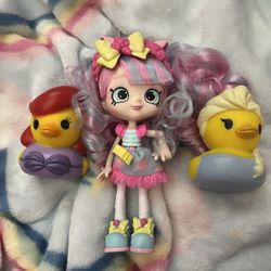 Shopkin Doll And Two Disney Rubber Ducks 