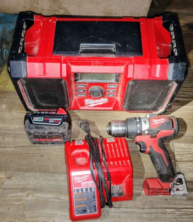 Milwaukee Concrete Drill And Job site Stereo