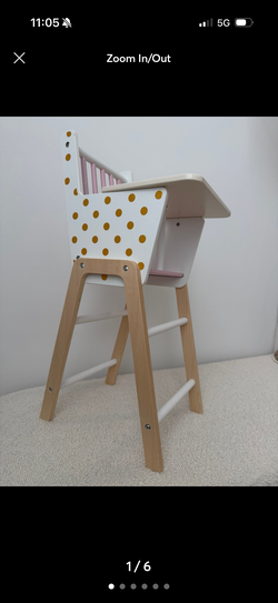 Wood baby doll high chair