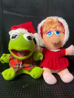 Muppet Babies Christmas Plush Set Kermit Miss Piggy