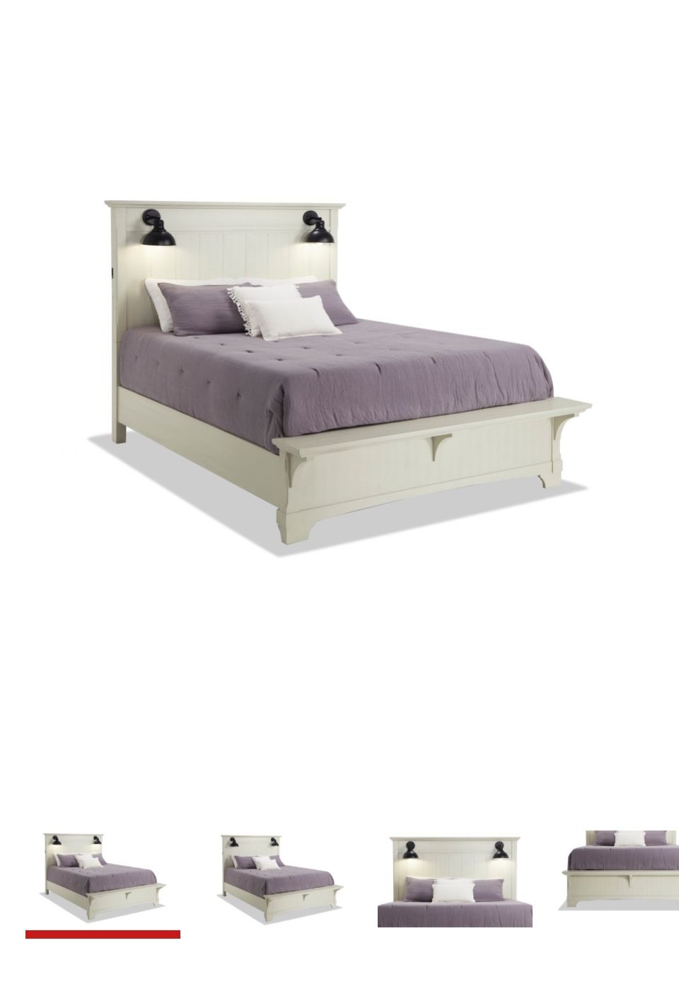 Free Charleston Queen White Panel Bed Frame 