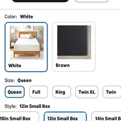 Zinus 12 in Mattress- still in box!
