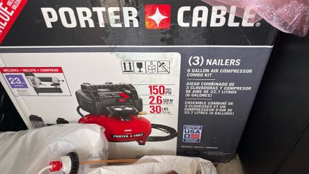 New Porter cable air compressor nailer set