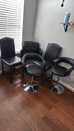 Mixed Set of Black Chairs – 4 Pieces