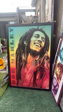 Bob Marley framed wooden art piece
