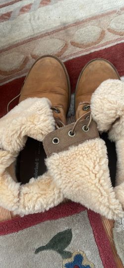Timberland Leather Shearling Boots-sz 8 